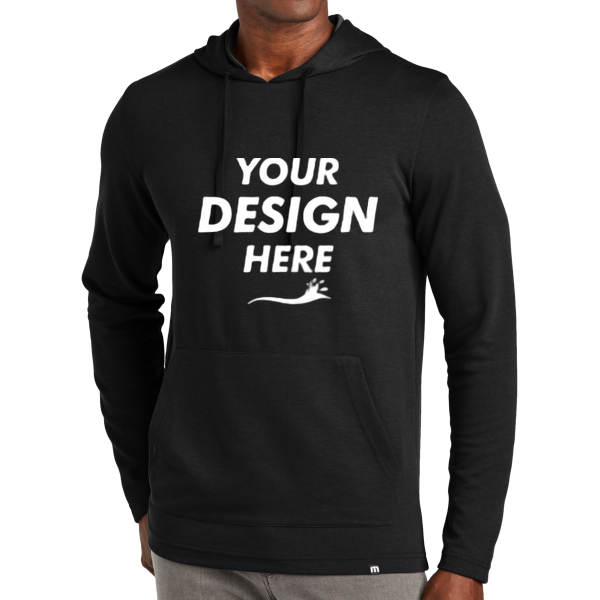 Travis Mathew Coveside Hoodie, Black, Front view, Mockup