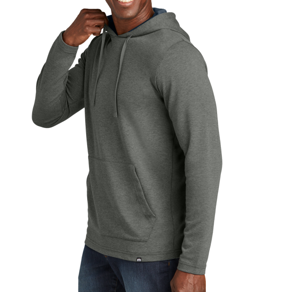 Travis Mathew Coveside Hoodie, Dark Grey Heather, Left Sleeve view