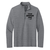 Travis Mathew Crestview 1/4 Zip, Grey Heather, Front view, Mockup