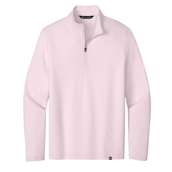 Travis Mathew Crestview 1/4 Zip, Stone Pink, Front view