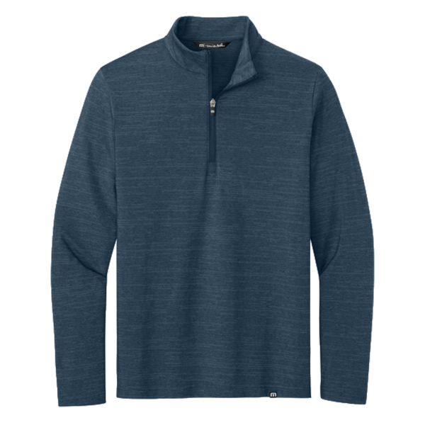 Travis Mathew Crestview 1/4 Zip, Vintage Indigo Heather, Front view