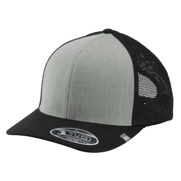 Travis Mathew Cruz Colorblock Trucker Cap, Heather Grey / Black, Left Side view