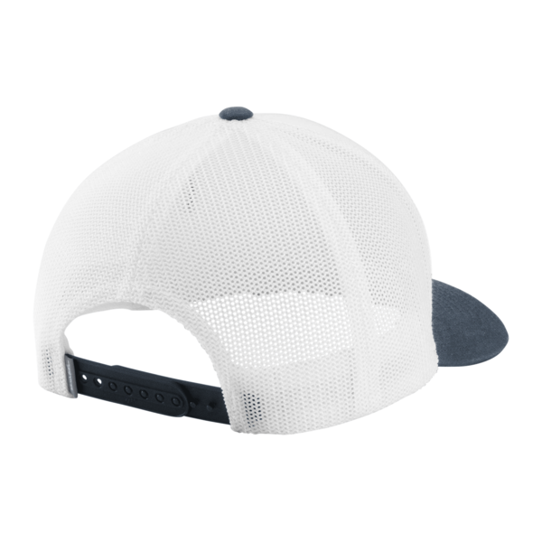 Travis Mathew Cruz Colorblock Trucker Cap, White / Vintage Indigo, Back view