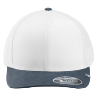 Travis Mathew Cruz Colorblock Trucker Cap, White / Vintage Indigo, Front view