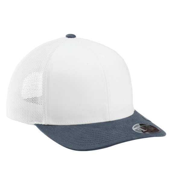 Travis Mathew Cruz Colorblock Trucker Cap, White / Vintage Indigo, Right Side view