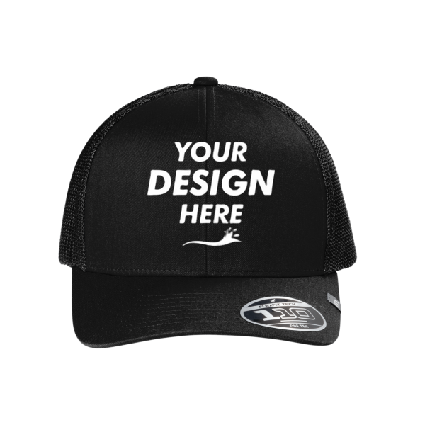 Travis Mathew Cruz Trucker Cap, Black, Front view, Mockup