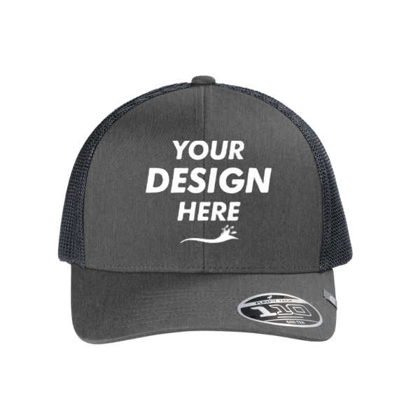 Travis Mathew Cruz Trucker Cap, Black Heather, Front view, Mockup