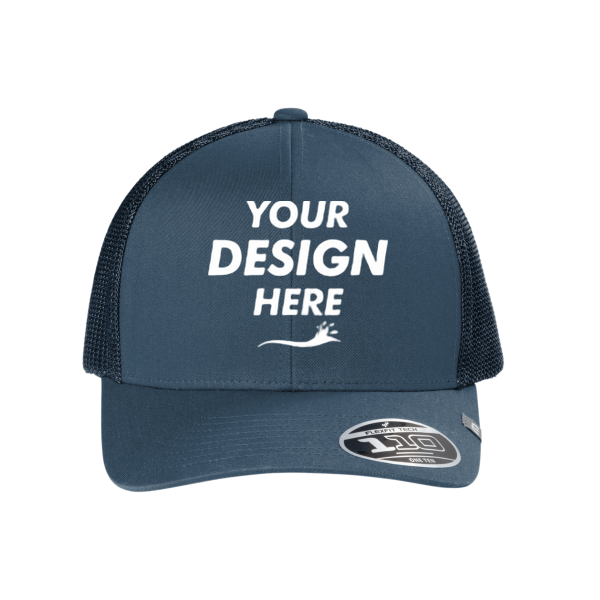 Travis Mathew Cruz Trucker Cap, Vintage Indigo, Front view, Mockup