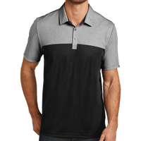 Travis Mathew Oceanside Blocked Polo, Black Heather / Black, Front view
