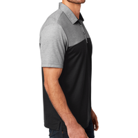 Travis Mathew Oceanside Blocked Polo, Black Heather / Black, Right Sleeve view