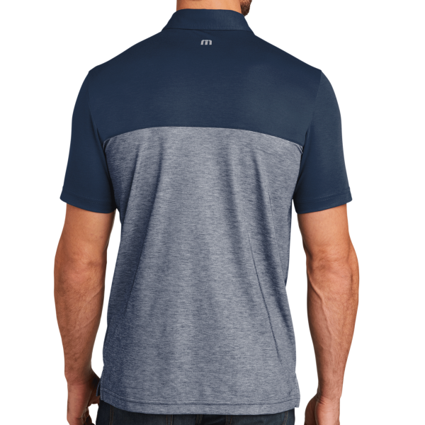 Travis Mathew Oceanside Blocked Polo, Blue Nights / Blue Nights Heather, Back view