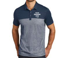 Travis Mathew Oceanside Blocked Polo, Blue Nights / Blue Nights Heather, Front view, Mockup