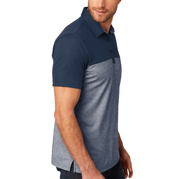 Travis Mathew Oceanside Blocked Polo, Blue Nights / Blue Nights Heather, Right Sleeve view