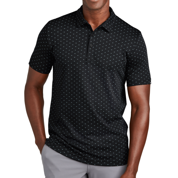 Travis Mathew Oceanside Geo Polo, Black / Aegean Blue, Front view