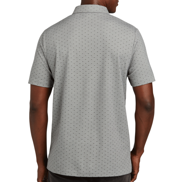 Travis Mathew Oceanside Geo Polo, Quiet Shade Grey Heather / Dark Grey, Back view