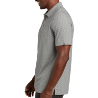 Travis Mathew Oceanside Geo Polo, Quiet Shade Grey Heather / Dark Grey, Left Sleeve view