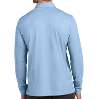 Travis Mathew Oceanside Heather Long Sleeve Polo, Allure Heather, Back view