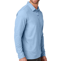 Travis Mathew Oceanside Heather Long Sleeve Polo, Allure Heather, Right Sleeve view