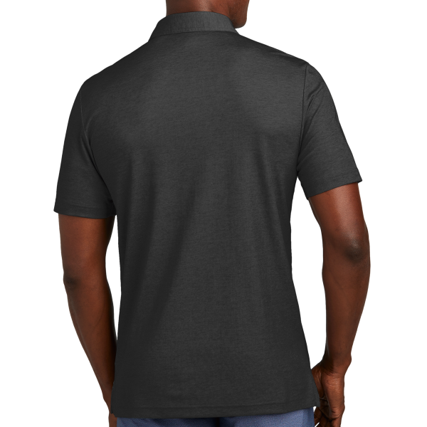 Travis Mathew Oceanside Heather Pocket Polo, Black Heather, Back view