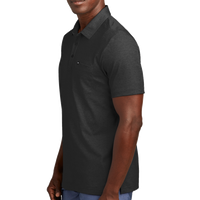 Travis Mathew Oceanside Heather Pocket Polo, Black Heather, Left Sleeve view