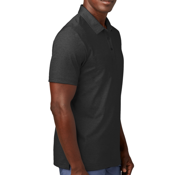 Travis Mathew Oceanside Heather Pocket Polo, Black Heather, Right Sleeve view