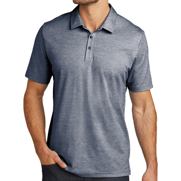 Travis Mathew Oceanside Heather Polo, Blue Nights Heather / Blue Nights Heather, Front view