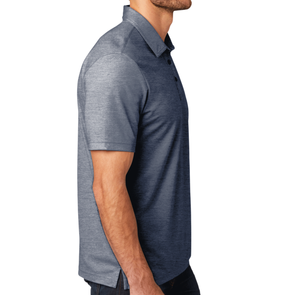 Travis Mathew Oceanside Heather Polo, Blue Nights Heather / Blue Nights Heather, Right Sleeve view