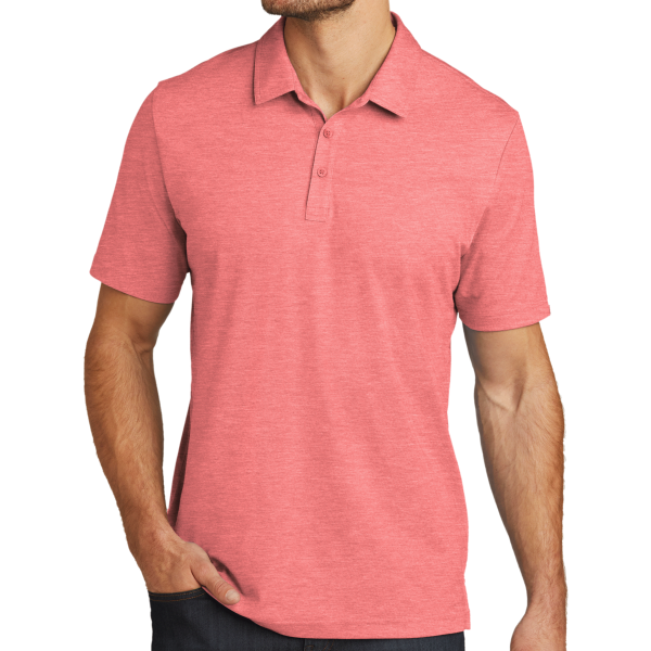 Travis Mathew Oceanside Heather Polo, Cardinal Heather / Cardinal Heather, Front view