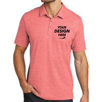 Travis Mathew Oceanside Heather Polo, Cardinal Heather / Cardinal Heather, Front view, Mockup