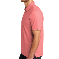 Travis Mathew Oceanside Heather Polo, Cardinal Heather / Cardinal Heather, Left Sleeve view