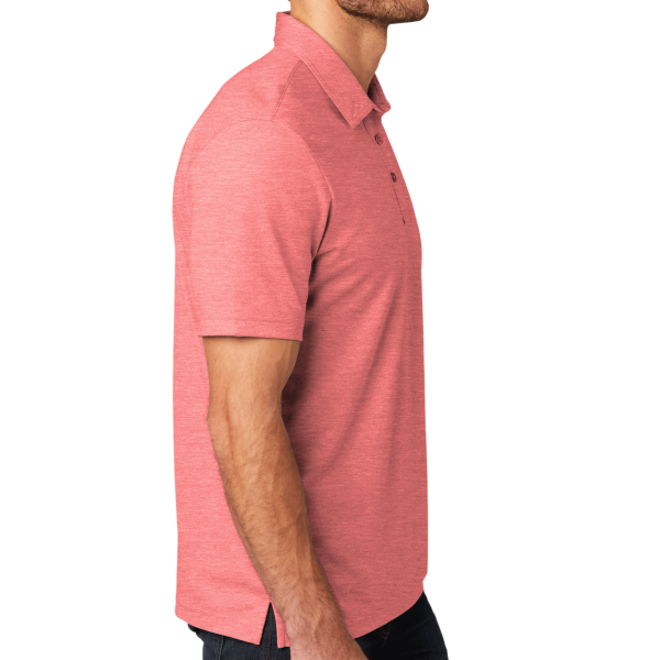 Travis Mathew Oceanside Heather Polo, Cardinal Heather / Cardinal Heather, Right Sleeve view