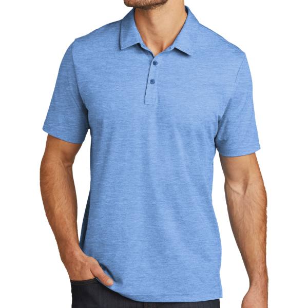 Travis Mathew Oceanside Heather Polo, Classic Blue Heather / Classic Blue Heather, Front view