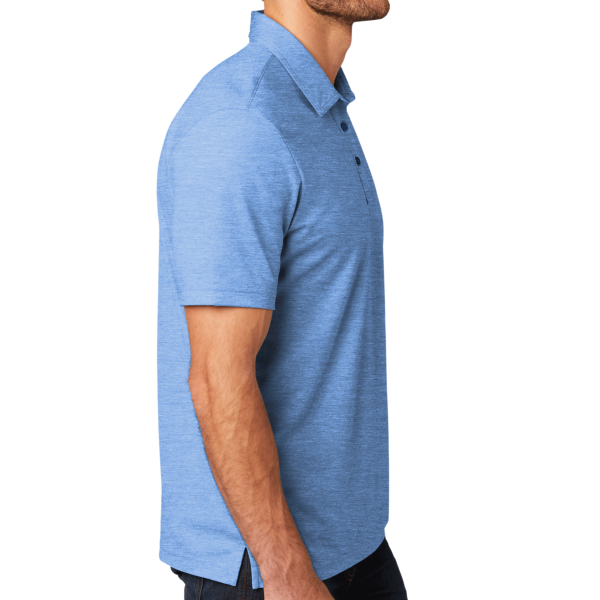 Travis Mathew Oceanside Heather Polo, Classic Blue Heather / Classic Blue Heather, Right Sleeve view