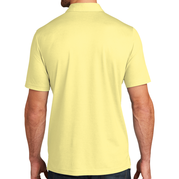 Travis Mathew Oceanside Heather Polo, Pale Banana Heather / Pale Banana Heather, Back view