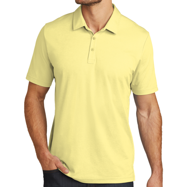Travis Mathew Oceanside Heather Polo, Pale Banana Heather / Pale Banana Heather, Front view