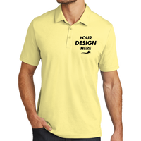 Travis Mathew Oceanside Heather Polo, Pale Banana Heather / Pale Banana Heather, Front view, Mockup