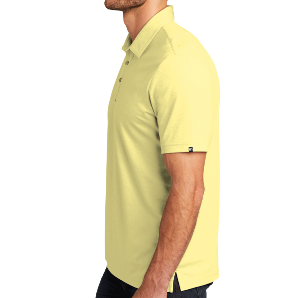 Travis Mathew Oceanside Heather Polo, Pale Banana Heather / Pale Banana Heather, Left Sleeve view