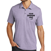 Travis Mathew Oceanside Heather Polo, Purple Sage Heather / Purple Sage Heather, Front view, Mockup