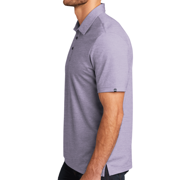 Travis Mathew Oceanside Heather Polo, Purple Sage Heather / Purple Sage Heather, Left Sleeve view