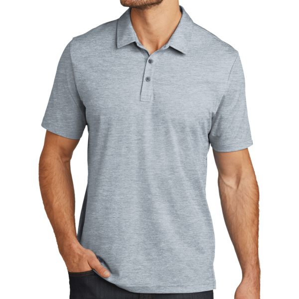 Travis Mathew Oceanside Heather Polo, Quiet Shade Grey Heather / Quiet Shade Grey Heather, Front view
