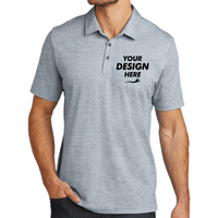 Travis Mathew Oceanside Heather Polo, Quiet Shade Grey Heather / Quiet Shade Grey Heather, Front view, Mockup