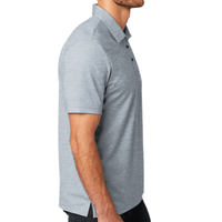 Travis Mathew Oceanside Heather Polo, Quiet Shade Grey Heather / Quiet Shade Grey Heather, Right Sleeve view
