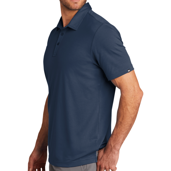 Travis Mathew Oceanside Solid Polo, Blue Nights, Left Sleeve view
