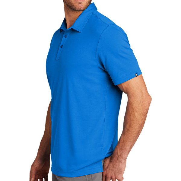Travis Mathew Oceanside Solid Polo, Classic Blue, Left Sleeve view