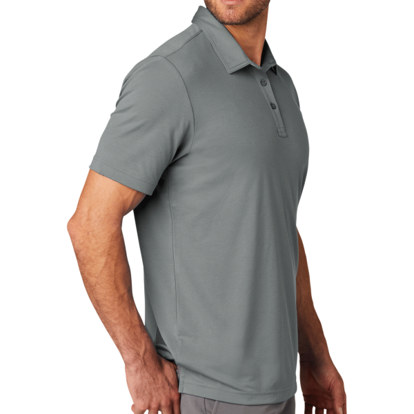 Travis Mathew Oceanside Solid Polo, Quiet Shade Grey, Right Sleeve view