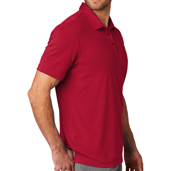 Travis Mathew Oceanside Solid Polo, Scooter Red, Right Sleeve view