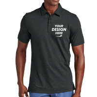 Travis Mathew Sunnyvale Polo, Black Heather, Front view, Mockup