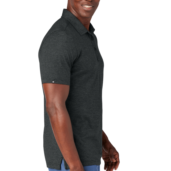 Travis Mathew Sunnyvale Polo, Black Heather, Right Sleeve view