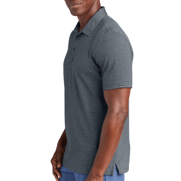 Travis Mathew Sunnyvale Polo, Blue Nights Heather, Left Sleeve view