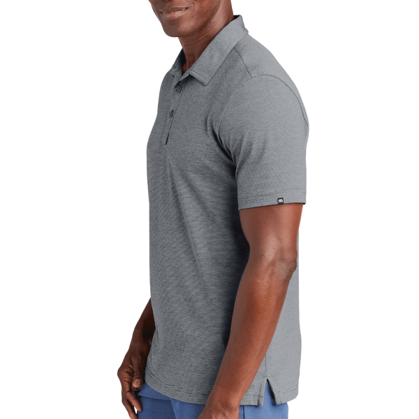 Travis Mathew Sunnyvale Polo, Dark Grey Heather, Left Sleeve view